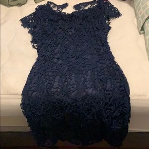 Lulu’s Romance language backless dress